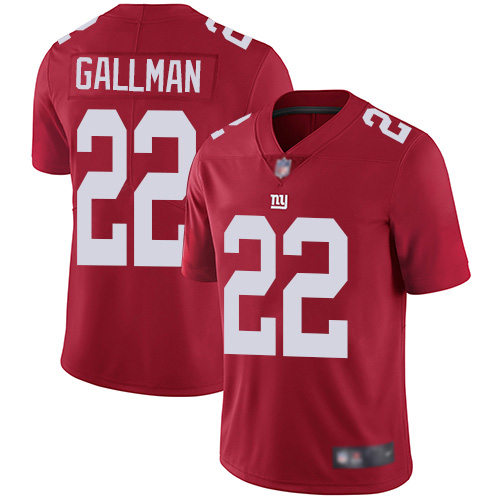 Men New York Giants #22 Wayne Gallman Red Limited Red Inverted Legend Football NFL Jersey